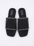 Elegant Crystal Mesh Flat Slides
