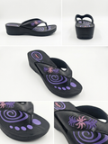 Chawla Stylish Black & Purple Wedge Slippers for Women | Zashoes Sialkot