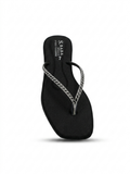 Rhinestone Embellished Square Toe Chappal