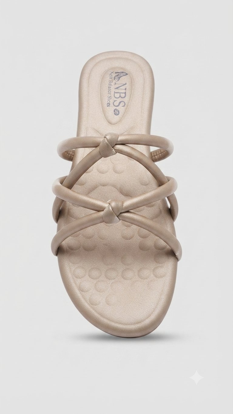 ZA Shoes Hot Trending Knotted Strap Flat Sliders | Stylish Daily Wear Chappal for Women (Sizes 6-10)